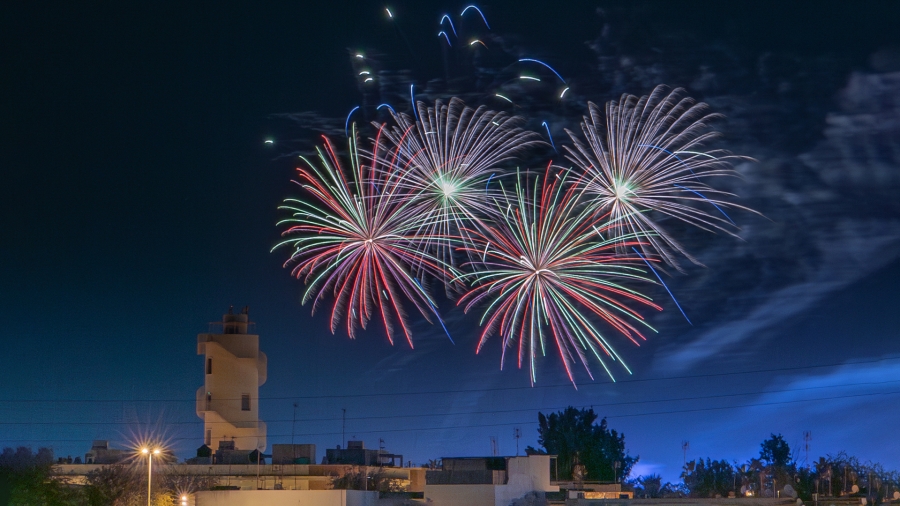 Fuegos Artificiales sobre el Mirador de Los Palacios